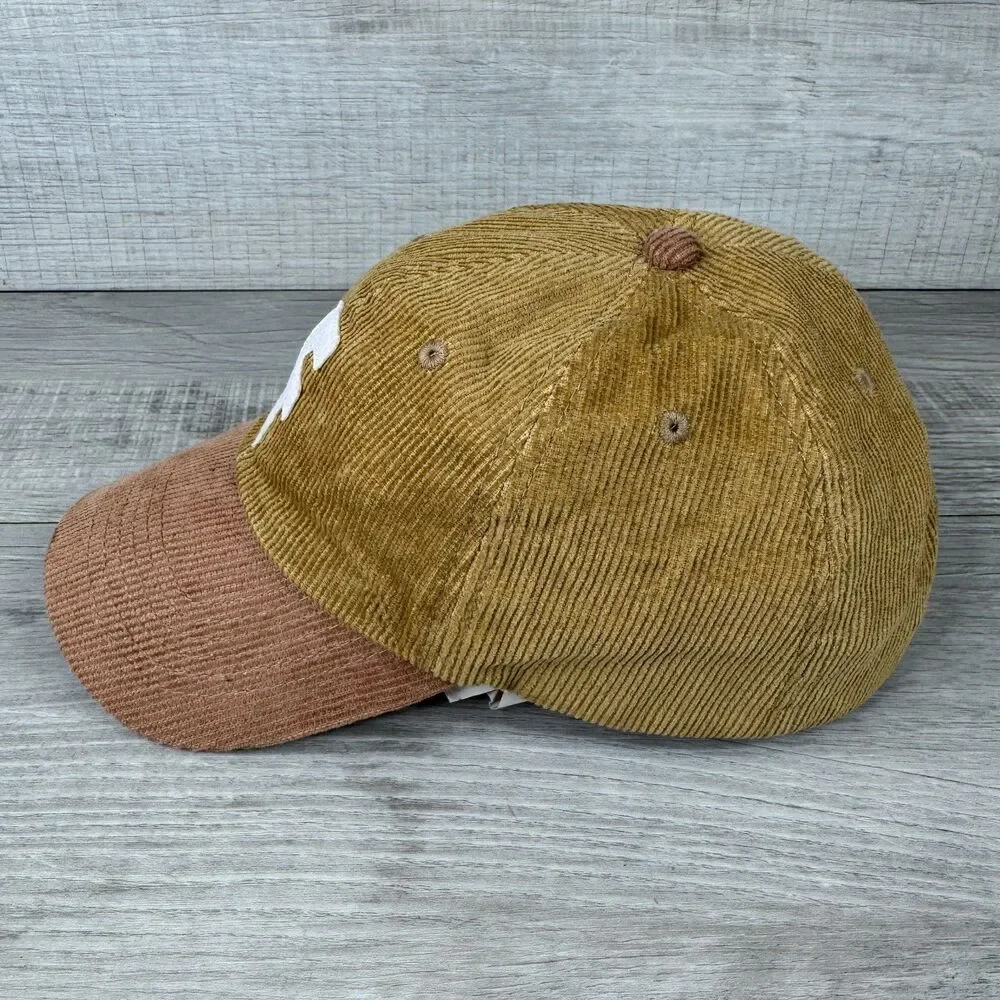 Mac Miller Faces Corduroy Cap Men Two-Tone Brown Cotton Adjustable Strapback Hat